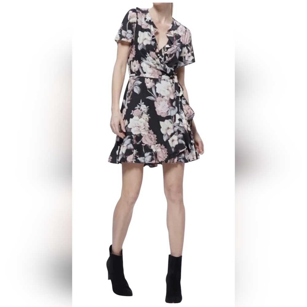PAIGE Cardamon Floral Poplin Wrap Dress Size M